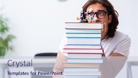  Presentation with sad lonely student sitting - Slides consisting of young-male-student-sitting background and a lemonade colored foreground