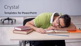  Presentation with classroom - Slide deck having young-male-student-sitting background and a lemonade colored foreground