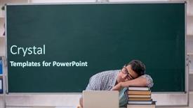  Presentation with classroom - Slide set with young-male-student-sitting background and a ocean colored foreground