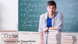  Presentation with math - PPT layouts featuring young male student studying math background and a lemonade colored foreground