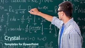  Presentation with math and science - PPT theme consisting of young male student studying math background and a ocean colored foreground