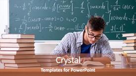  Presentation with math or physics for - PPT theme consisting of young male student studying math background and a  colored foreground