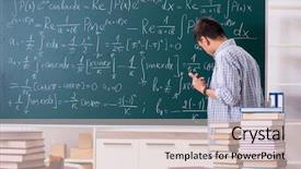  Presentation with math about functions - PPT theme having young male student studying math background and a soft green colored foreground