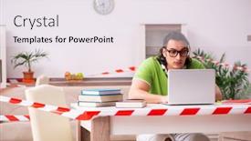  Presentation with student - Slide deck consisting of young-male-student-studying background and a sky blue colored foreground