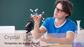  Presentation with classroom - PPT layouts enhanced with young-male-student background and a soft green colored foreground