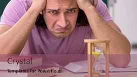  Presentation with classroom management - Beautiful presentation theme featuring young-male-student backdrop and a violet colored foreground