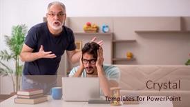  Presentation with grandfather - Presentation theme with young-male-student background and a coral colored foreground