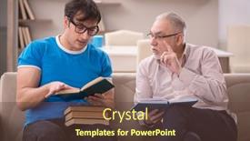  Presentation with grandfather - Presentation theme consisting of young-male-student background and a tawny brown colored foreground