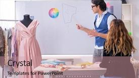  Presentation with teaching - Cool new presentation with young male tailor teaching female backdrop and a coral colored foreground