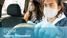  Presentation with taxi - Cool new PPT theme with young-male-taxi-driver backdrop and a teal colored foreground