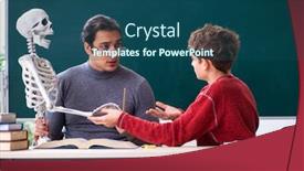  Presentation with bad behaviour classroom - PPT theme enhanced with young-male-teacher-and-schoolboy background and a ocean colored foreground