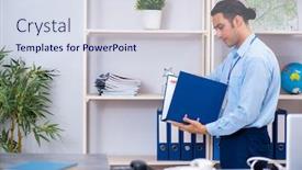  Presentation with hypertension at a young age - Cool new PPT layouts with young-male-travel-agent-working backdrop and a sky blue colored foreground