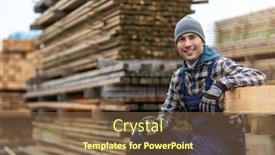  Presentation with warehouse - Amazing presentation theme having young-male-worker-in-timber backdrop and a tawny brown colored foreground