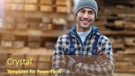  Presentation with warehouse - Amazing presentation having young-male-worker-in-timber backdrop and a tawny brown colored foreground