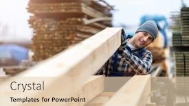  Presentation with warehouse - Presentation with young-male-worker-in-timber background and a lemonade colored foreground