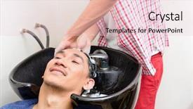  Presentation with close up of bark - Cool new presentation theme with bodyparts - close-up of barber washing hair backdrop and a lemonade colored foreground