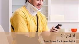  Presentation with car accident - PPT theme having young-man-after-car-accident background and a  colored foreground