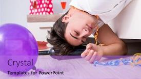  Presentation with christmas party - Amazing slide deck having young-man-after-the-wild backdrop and a lilac colored foreground