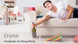  Presentation with christmas party - Amazing PPT theme having young-man-after-the-wild backdrop and a soft green colored foreground