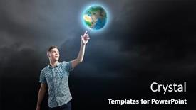  Presentation with nasa - Slide set enhanced with young man against dark background and earth planet image elements of this image are furnished by nasa background and a black colored foreground