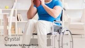  Presentation with american football - Audience pleasing slides consisting of young-man-american-football-player backdrop and a soft green colored foreground