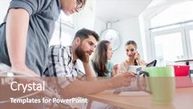  Presentation with digital self - Slides enhanced with working in a modern hub background and a coral colored foreground