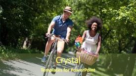  Presentation with black girl - Presentation theme having young man and a beautiful black girl enjoying a bike ride in nature on a sunny summer day background and a tawny brown colored foreground