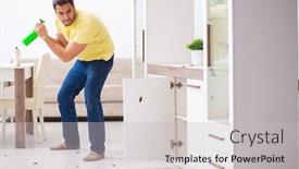  Presentation with special education young adult man - Slides enhanced with young-man-and-a-lot background and a light gray colored foreground