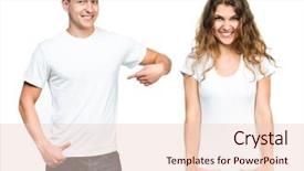  Presentation with girl design - Slides consisting of young man and girl background and a lemonade colored foreground