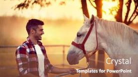  Presentation with nature countryside - Amazing slides having young-man-and-his-horse backdrop and a red colored foreground