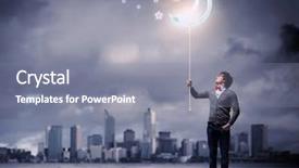  Presentation with polluted - PPT theme with young man and the moon background and a gray colored foreground