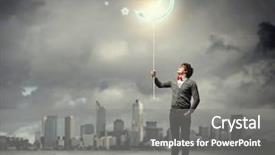  Presentation with moon phases - PPT layouts featuring young man and the moon background and a gray colored foreground