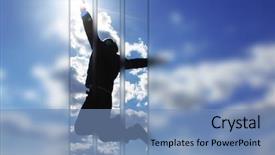  Presentation with sky diving man falling - Beautiful theme featuring young man and the solar backdrop and a  colored foreground