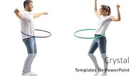  Presentation with spinning - PPT theme having young-man-and-woman-spinning background and a white colored foreground
