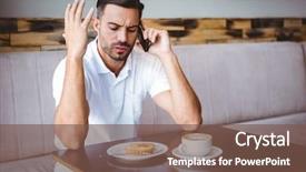  Presentation with cafe - Presentation theme featuring young man angry background and a tawny brown colored foreground