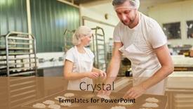  Presentation with baking - Presentation featuring young-man-as-a-baker background and a coral colored foreground