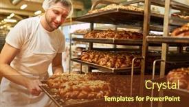  Presentation with apprentice - PPT layouts with young-man-as-a-baker background and a tawny brown colored foreground