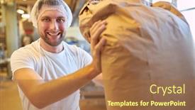  Presentation with apprentice - Slide set enhanced with young-man-as-a-baker background and a  colored foreground