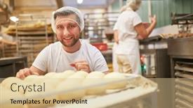  Presentation with apprentice - Slide deck enhanced with young-man-as-a-baker background and a lemonade colored foreground