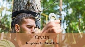  Presentation with climbing - PPT layouts featuring young-man-as-a-beginner background and a coral colored foreground