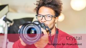  Presentation with reflex - Slide set featuring young-man-as-a-creative background and a red colored foreground