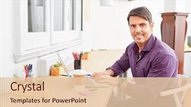  Presentation with self - Theme featuring young man as a self background and a lemonade colored foreground