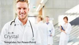  Presentation with medical assistant - Slide set featuring young-man-as-a-successful background and a sky blue colored foreground