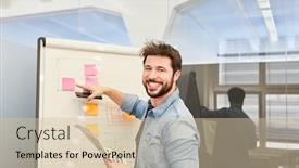  Presentation with entrepreneur - PPT theme consisting of young-man-as-a-successful background and a soft green colored foreground