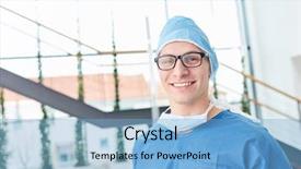  Presentation with intensive care unit - Presentation theme consisting of man as intensive care unit background and a  colored foreground