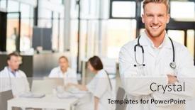  Presentation with successful - Amazing theme having young-man-as-successful-doctor backdrop and a soft green colored foreground