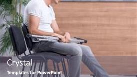  Presentation with hospital - Presentation theme featuring young-man-at-hospital-reception and a gray colored foreground