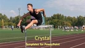  Presentation with athlete - Presentation featuring young-man-athlete-runnner-running background and a tawny brown colored foreground