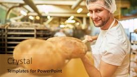  Presentation with apprentice - Slides featuring young-man-baker-apprentice background and a gold colored foreground