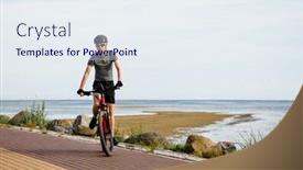  Presentation with biking - Slide deck consisting of young man biking background and a sky blue colored foreground